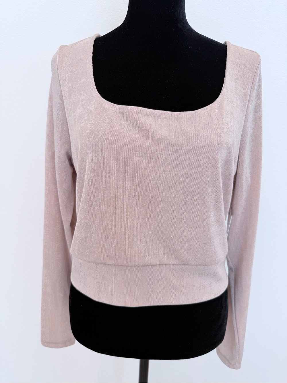 BP Blush Square-Neck Long Sleeve Top